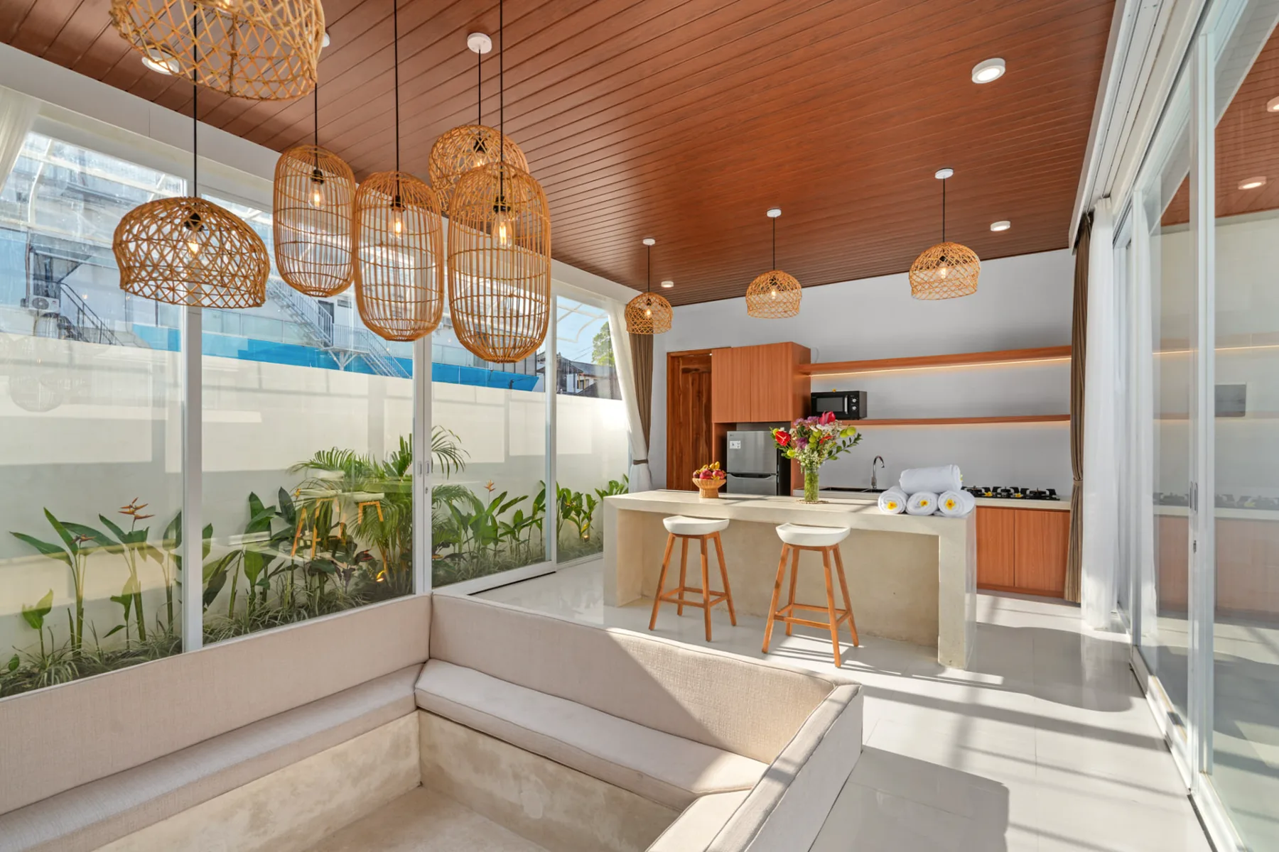 Open-plan living space in a LUX Bali villa