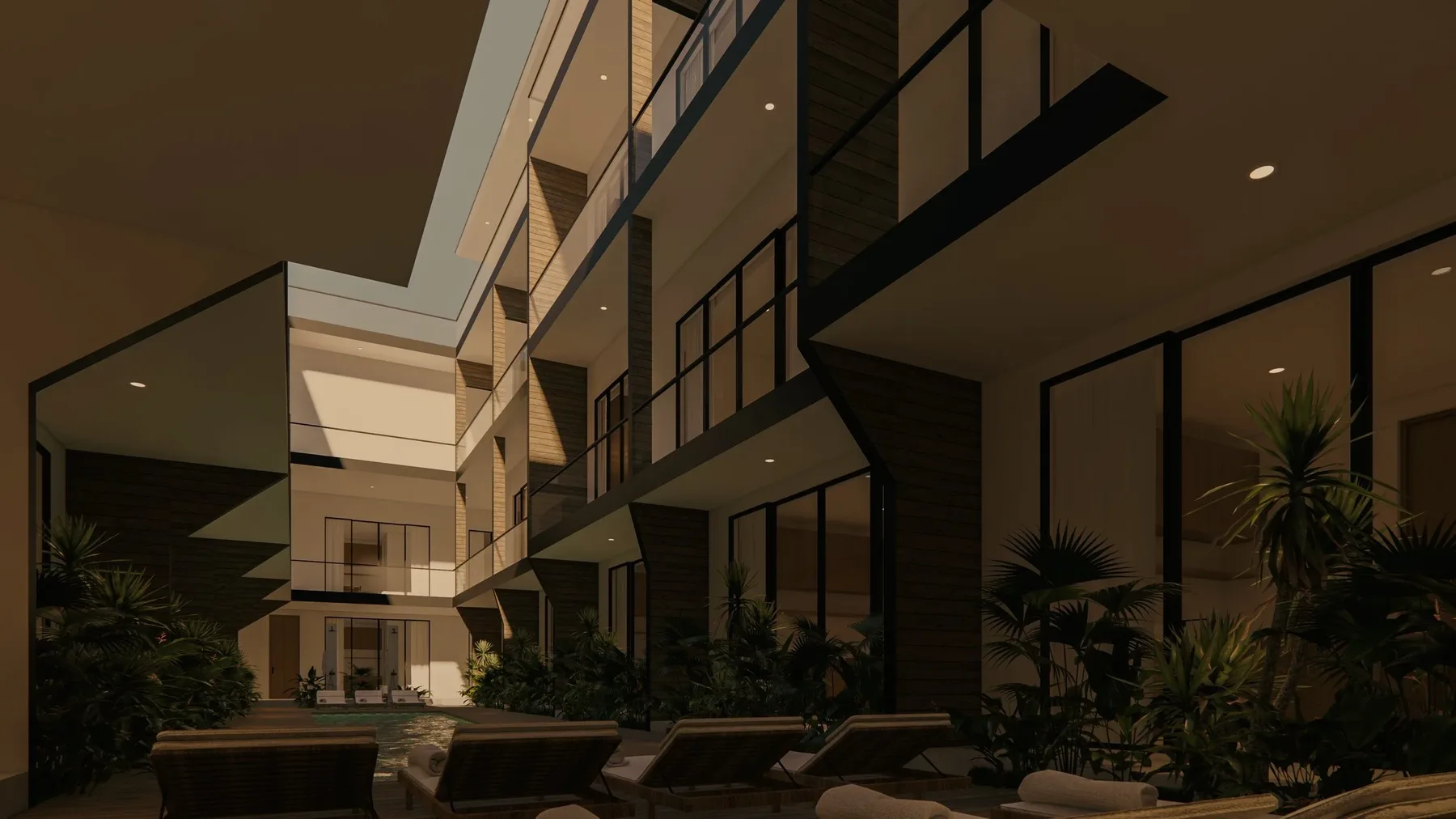 Hotel K Seminyak resort-style apartment complex with pool deck