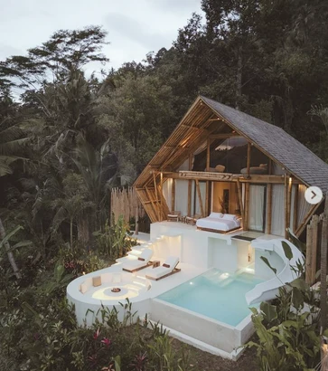 Splash 3BR at Nesara Bay City Lombok — Timber pavilions around the water
